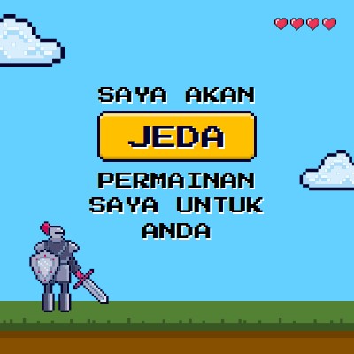 Saya akan menjeda permainan saya untuk Anda blue vibrant,whimsical,game,retro,playful,computer