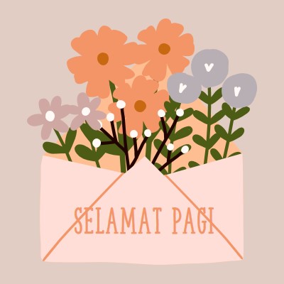 Buket pagi pink cute,whimsical,envelope,floral,relaxed,happy