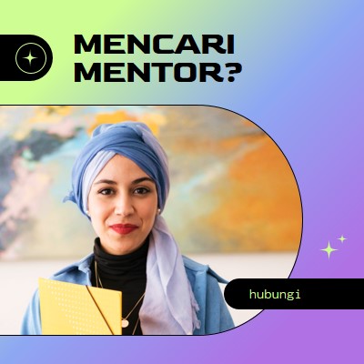 Mencari mentor? purple modern,bold,gradient,geometric,photo,sparkle