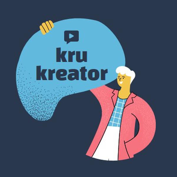 Kru kreator komunitas online blue organic,bright,illustration,graphic,simple,vibrant