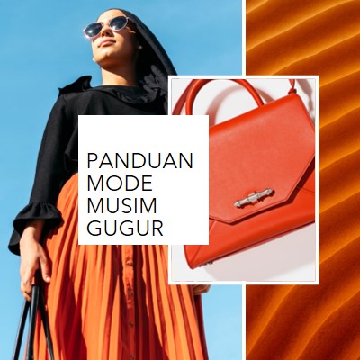 Panduan mode musim gugur orange modern,bold,collage