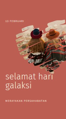 Merayakan persahabatan wanita red modern-simple