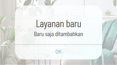 Pemberitahuan layanan white modern-simple