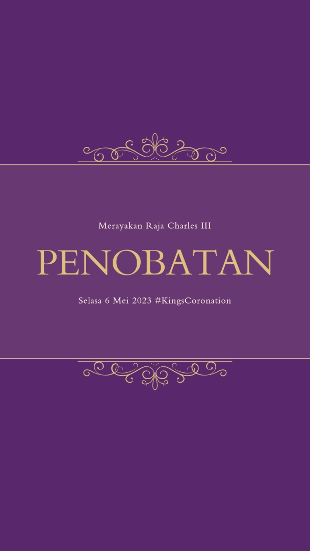 Pengumuman kerajaan purple modern-simple