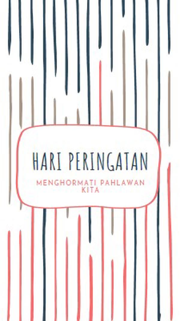 Menghormati pahlawan kita white whimsical-line