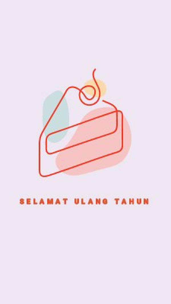 Sepotangan selamat ulang tahun purple whimsical-line