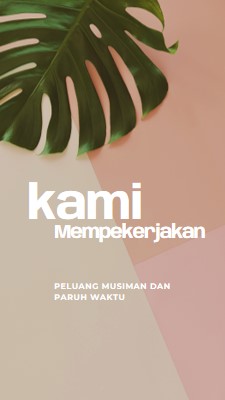 Kami mempekerjakan pekerja musiman pink modern-simple