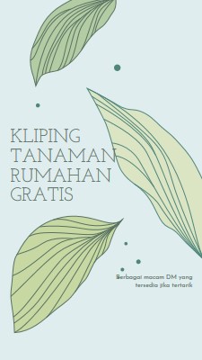 Kliping tanaman rumahan gratis blue organic-simple