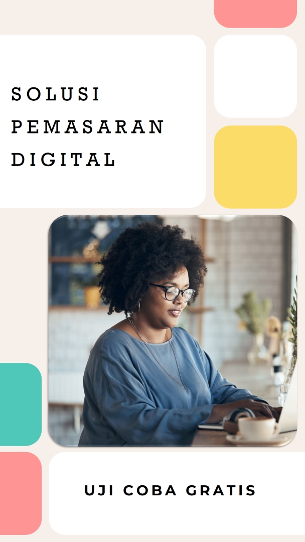 Pemasaran gratis white modern-bold