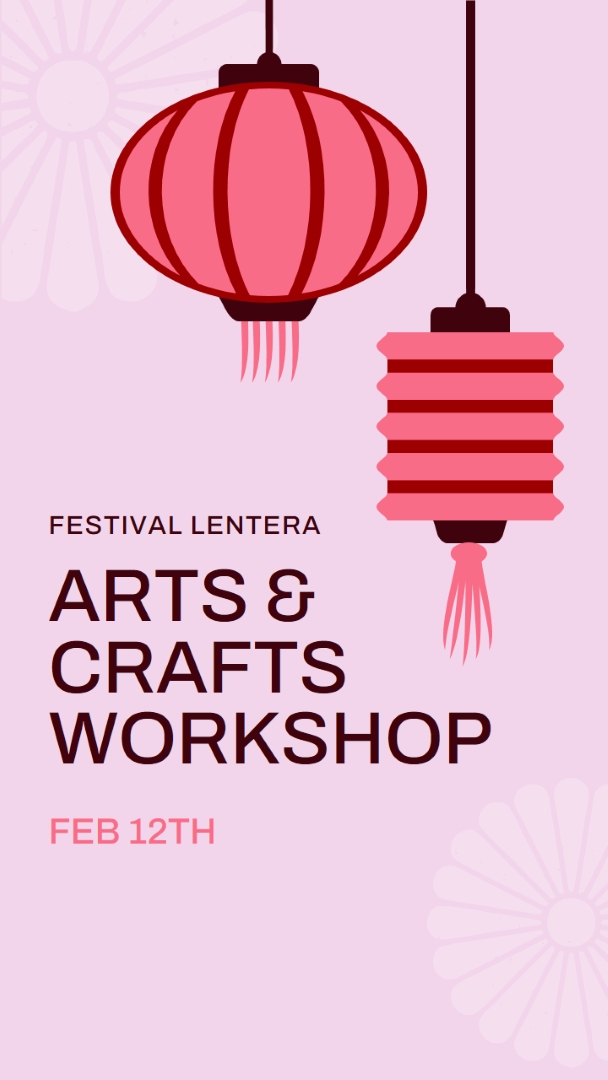 Lokakarya Festival Lentera pink modern,whimsical,graphics,minimal,bold,typographic