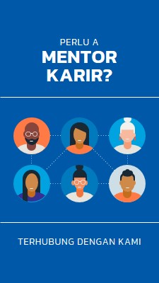 Butuh mentor karir? blue simple,clean,illustration,circles,bold,graphic