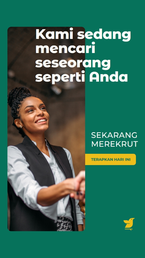 Kami sedang mencari seseorang seperti Anda green modern,simple,corporate,minimal,neutral,geometric