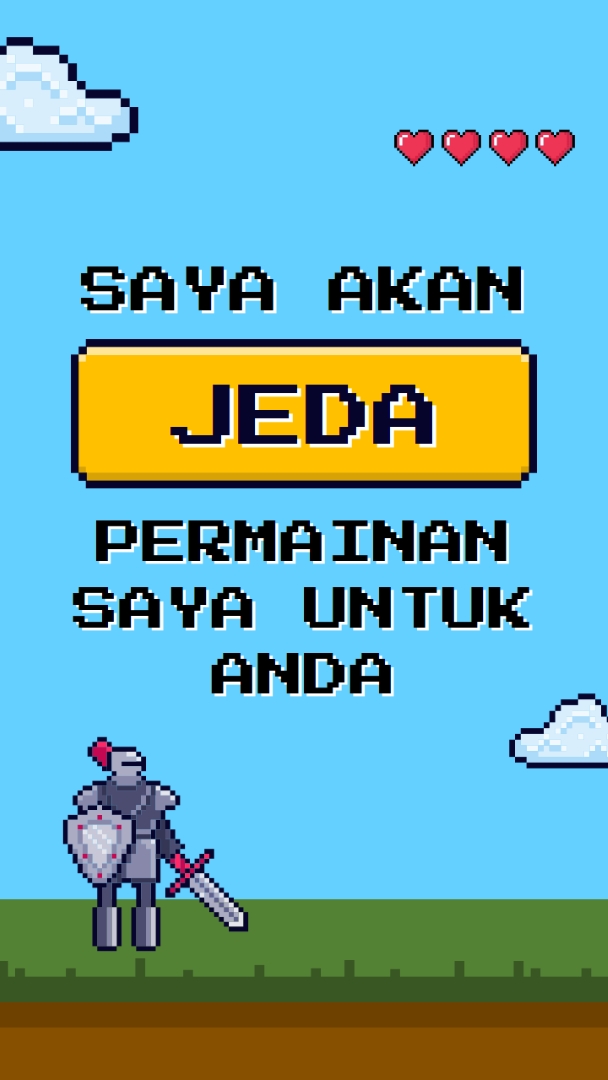 Saya akan menjeda permainan saya untuk Anda blue vibrant,whimsical,game,retro,playful,computer