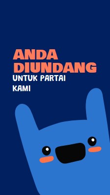 Anda diundang ke pesta kami blue whimsical,bold,monster