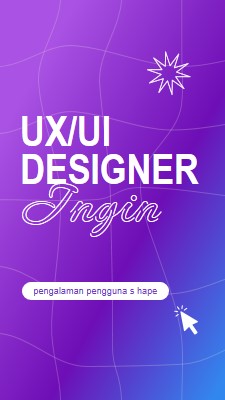 Diinginkan desainer UI/UX purple bold,playful,digital,grid,neon,gradient