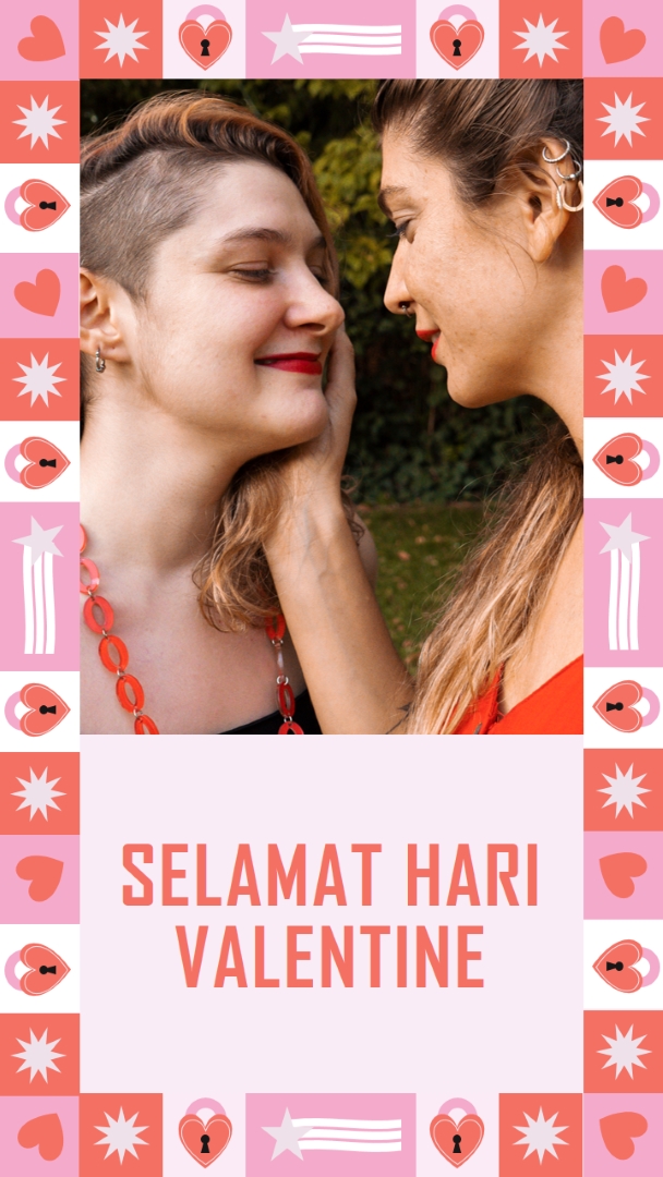 Selamat Hari Valentine pink maximalist,fun,frame,photo,pattern,shapes