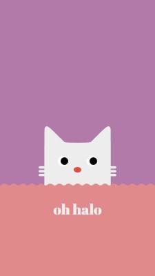 Oh, halo red cute,simple,cat,neutral,bright,fun