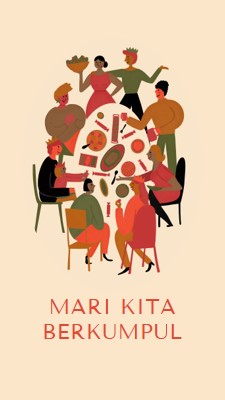 Mari kita berkumpul brown bright,fun,illustration