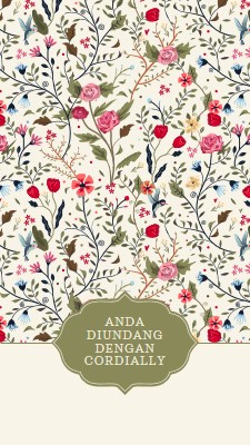 Anda diundang secara bersamaan green antique,elegant,graphic