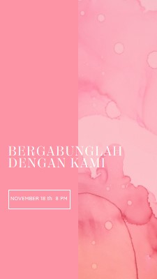 Bergabunglah dengan kami untuk sebuah acara pink elegant,clean,watercolor,classic,simple,minimal