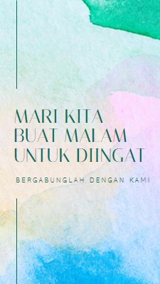 Mari kita jadikan malam untuk diingat green minimal,elegant,watercolor