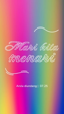 Mari kita menari, Anda diundang pink bold,bright,typographic