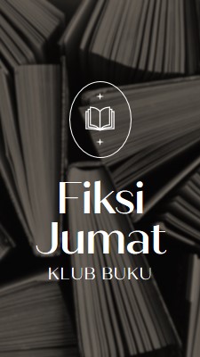 Klub buku fiksi Jumat black elegant,monochromatic,photo,simple,typographic,symmetrical