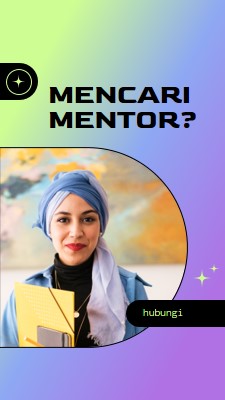 Mencari mentor? purple modern,bold,gradient,geometric,photo,sparkle