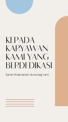 Kartu terima kasih untuk karyawan brown minimal,boho,shapes,geometric,line,neutral