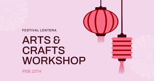 Lokakarya Festival Lentera pink modern,whimsical,graphics,minimal,bold,typographic