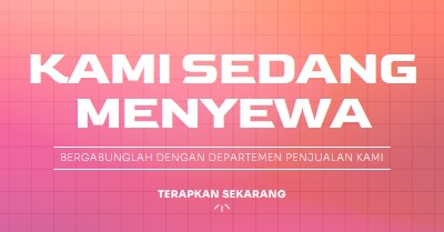 Kami sedang menyewa - bergabunglah dengan kami! pink simple,bold,gradient,grid,minimal,bright