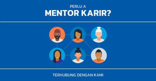 Butuh mentor karir? blue simple,clean,illustration,circles,bold,graphic