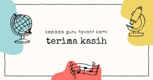 Kartu ucapan terima kasih guru sekolah gray clean,colorful,sketch,asymmetrical,school,shape