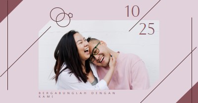 Bergabunglah dengan kami untuk pernikahan kami purple minimal,elegant,lines