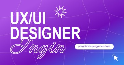 Diinginkan desainer UI/UX purple bold,playful,digital,grid,neon,gradient