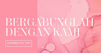 Bergabunglah dengan kami untuk sebuah acara pink elegant,clean,watercolor,classic,simple,minimal