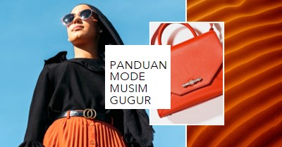 Panduan mode musim gugur orange modern,bold,collage