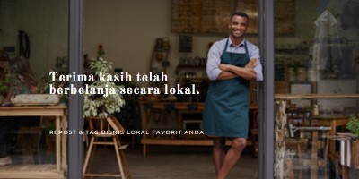 Tanda selamat datang brown modern-simple