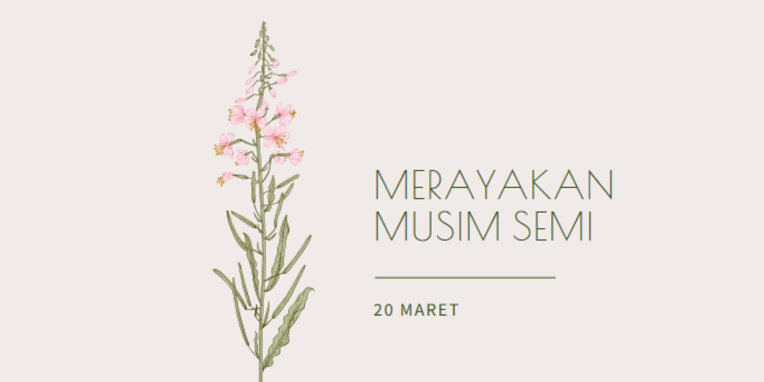 Merayakan musim semi white vintage-botanical