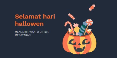 Nikmati Halloween yang manis black whimsical-line