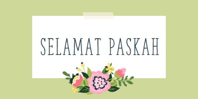 Bloomer Paskah green whimsical-line