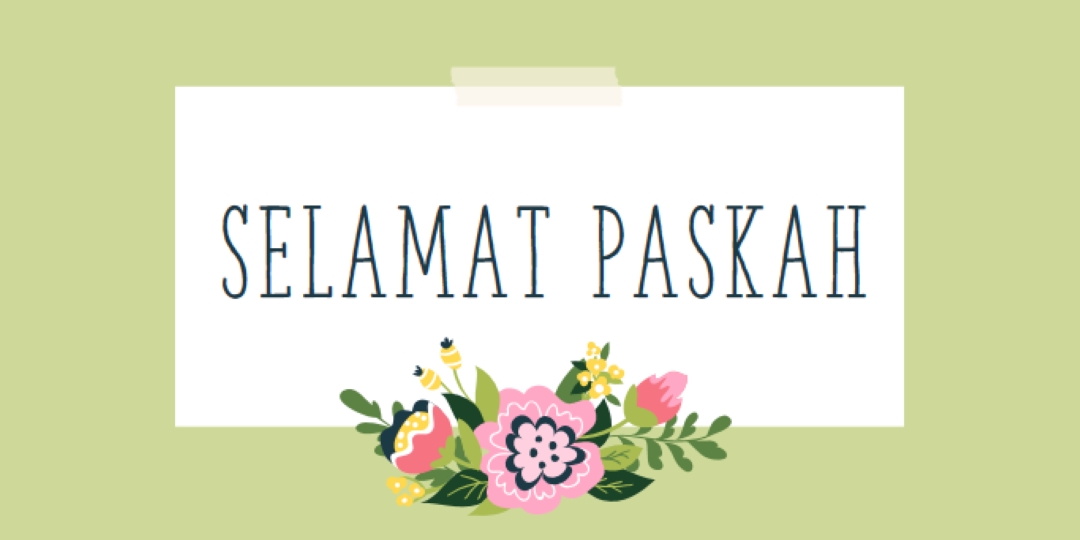 Bloomer Paskah green whimsical-line