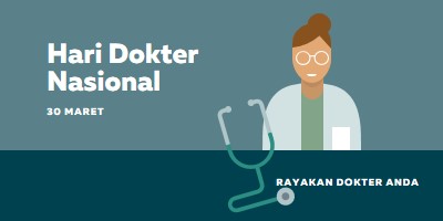 Hari Dokter Nasional blue modern-color-block