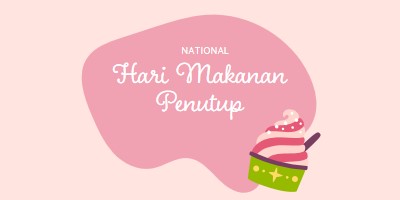 Kesenangan baru dipanggang pink whimsical-line