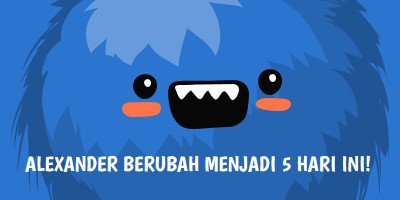 Monster kecil berusia lima tahun blue whimsical-color-block