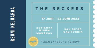 Tiket ke reuni blue modern-bold