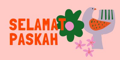 Selamat Paskah pink whimsical-color-block