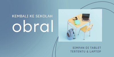 Kembali ke penjualan sekolah blue modern-simple