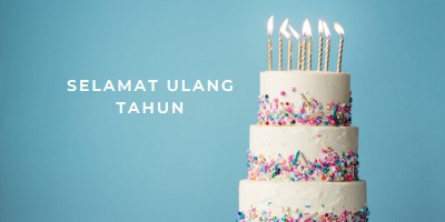 Selamat ulang tahun kue blue modern-simple