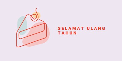 Sepotangan selamat ulang tahun purple whimsical-line